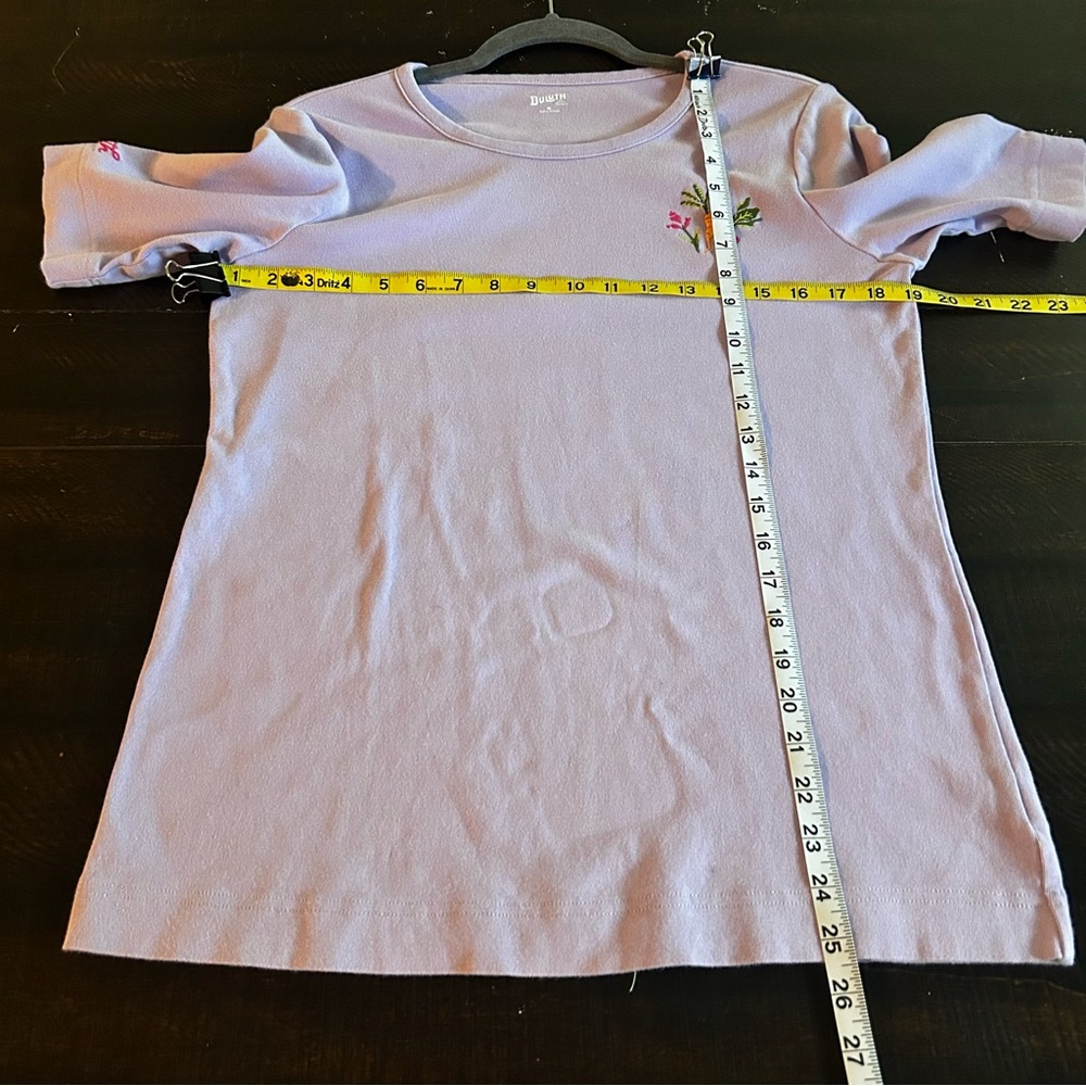 Duluth Lilac Short Sleeve Tee with Embroidered Veggie Detail - Picture 7 of 7